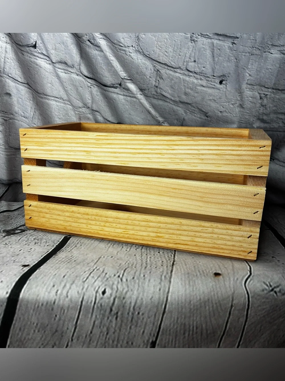 Vtg Unfinished Pine Wooden Heart Crate CottageCore 80s 90s 12x5.25” Primitive